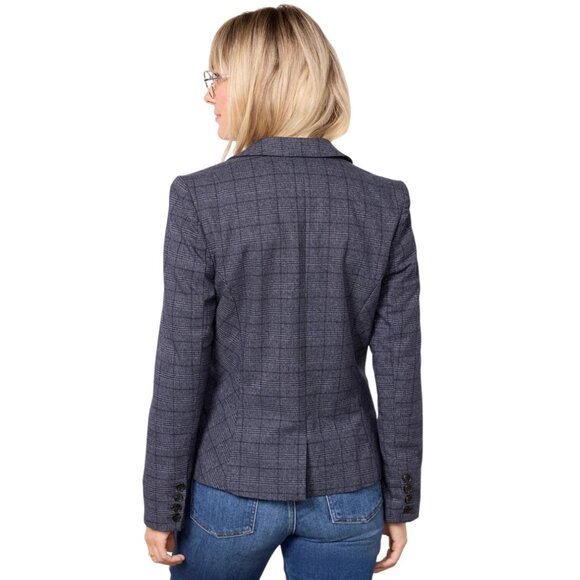 EVEREVE Asher Plaid Blazer Women's Size L Navy - Picture 5 of 9
